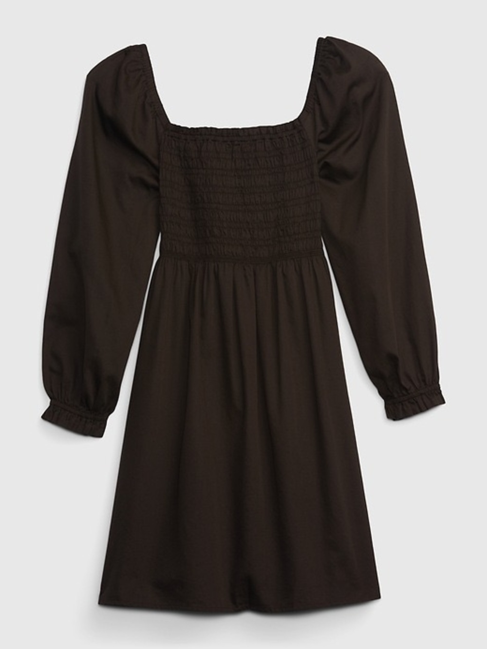GAP Black Long Sleeve Smocked Mini Dress